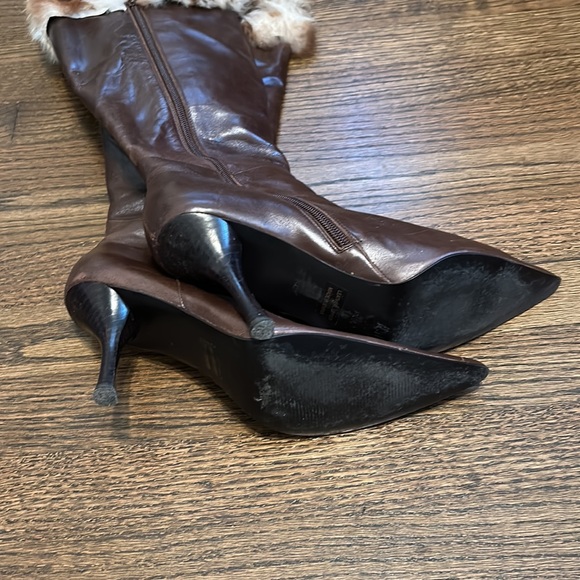 Pointy Toe Leather Fur boots - Picture 3 of 15